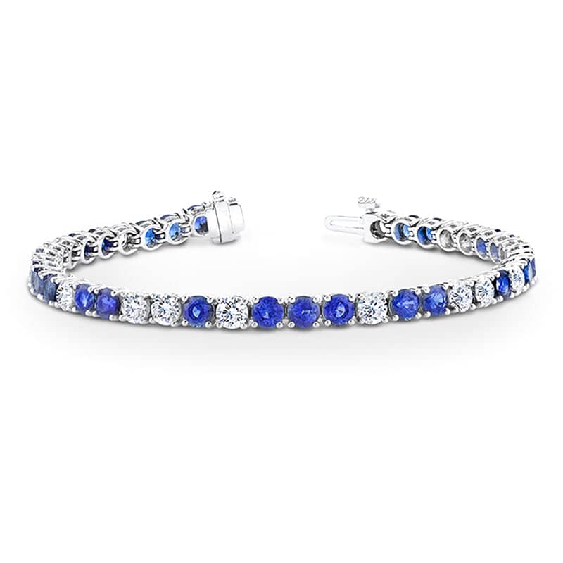 Serena Blue Sapphire Tennis Bracelet 14K Gold | LeMel – LeMel